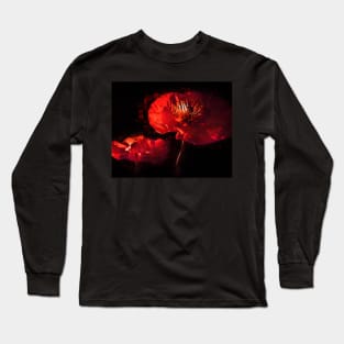 Deep Red Poppies Long Sleeve T-Shirt